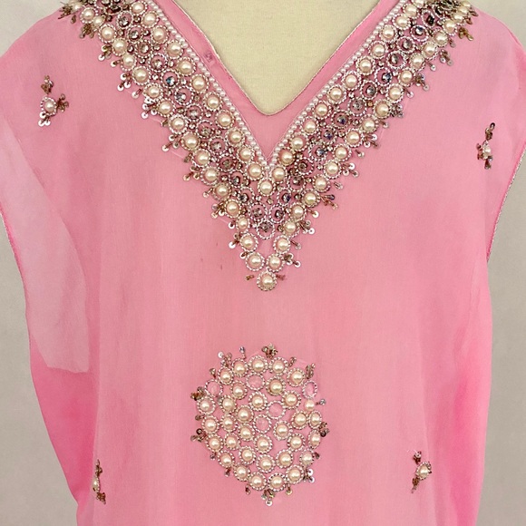 Handmade Pearl and Rhinestone Embellished Duster - Picture 8 of 11